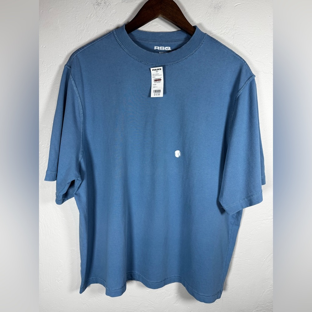 RSQ 100% Cotton Vintage Wash Men's Boxy Blue Tee Size Small - Picture 3 of 9